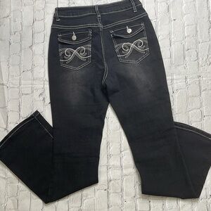 Black High Rise Boot Cut Jeans